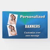 明るく累進的で青い写真テンプレート 横断幕 (横)