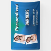 明るく累進的で青い写真テンプレート 横断幕 (縦)