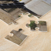 明るく絵を描かれたビーチ小屋 ジグソーパズル (側面)