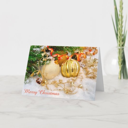 明るく美しいクリスマスデコレーション シーズンカード (正面)