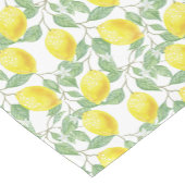 明るく美しいテーブルランナーとレモンプリント ショートテーブルランナー (コーナー)
