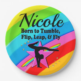 明るく美しい体操少女デザイン ペーパープレート