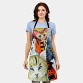 明るく美しい猫 エプロン (着用した状態)