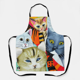 明るく美しい猫 エプロン