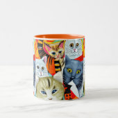明るく美しい猫 ツートーンマグカップ (中央)
