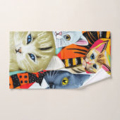 明るく美しい猫 バスタオルセット (ハンドタオル)