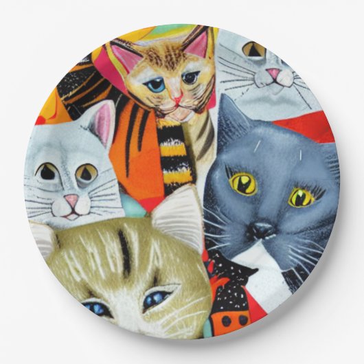 明るく美しい猫 ペーパープレート (正面)