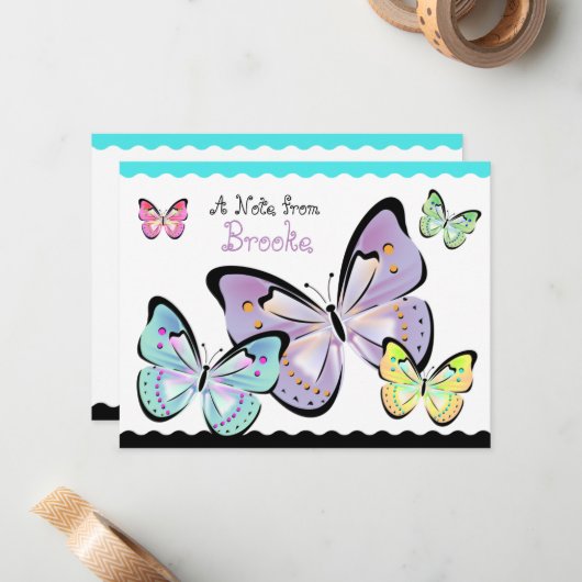 明るく美しい蝶のノートカード ノートカード (正面/裏面インサイチュ)