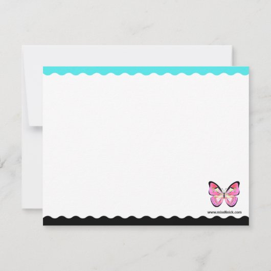 明るく美しい蝶のノートカード ノートカード (裏面)