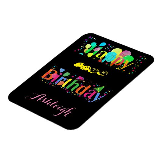 明るく美しい誕生日 マグネット (左側)