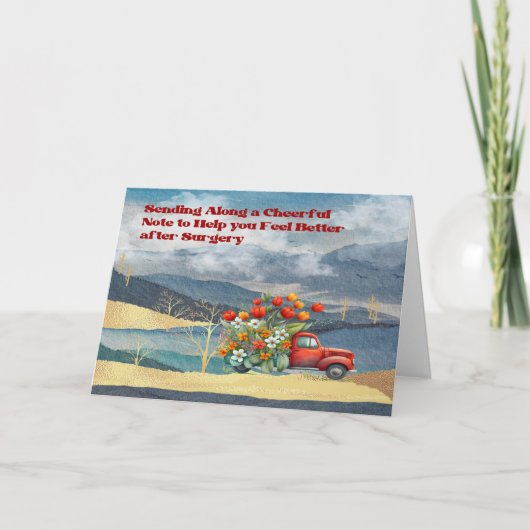 明るく良い取得カードトラック&ゴールデンランドスケープ サンキューカード (正面)