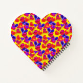 明るく色彩の鮮やかはっきりしたハート |バレンタインデー ノートブック (裏面)