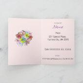 明るく花のグラフィックかわいらしをカスタマイズする 招待状 (内部)