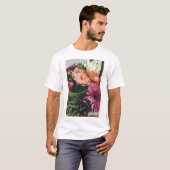明るく芸術的な花のプリントTシャツ Tシャツ (正面フル)