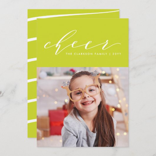 明るく華やかなクリスマスの1枚の写真 シーズンカード (正面/裏面)