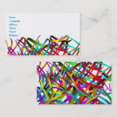 明るく豊かで渦巻形のなサテンリボン 名刺 (正面/裏面)