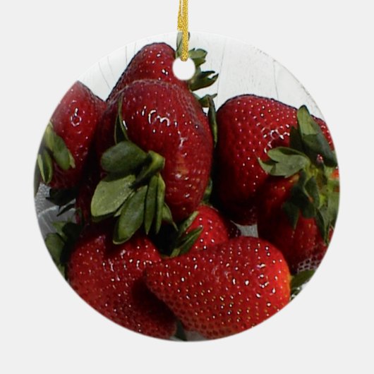 明るく赤いいちごのオーナメント セラミックオーナメント (裏面)