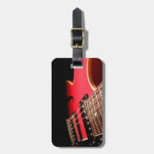明るく赤いエレキギターの写真 ラゲッジタグ (正面縦)