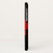 明るく赤いガーベラのデイジーのかわいらしく黒いモノグラム Case-Mate iPhoneケース (裏面/左)