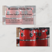 明るく赤いコンガはphoto.jpgをドラムをたたきます 名刺 (正面/裏面)