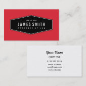 明るく赤いレトロのエレガントな弁護士 名刺 (正面/裏面)
