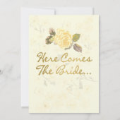 明るく赤い及びアイボリーの花のブライダルシャワーの招待状 招待状 (裏面)