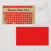 明るく赤い水玉模様の名刺 名刺 (正面/裏面)