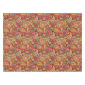 明るく赤い花のペイズリーのボヘミア人パターン テーブルクロス (正面(横))