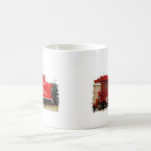 明るく赤い車掌車 コーヒーマグカップ (中央)