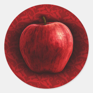 明るく赤いApple ラウンドシール