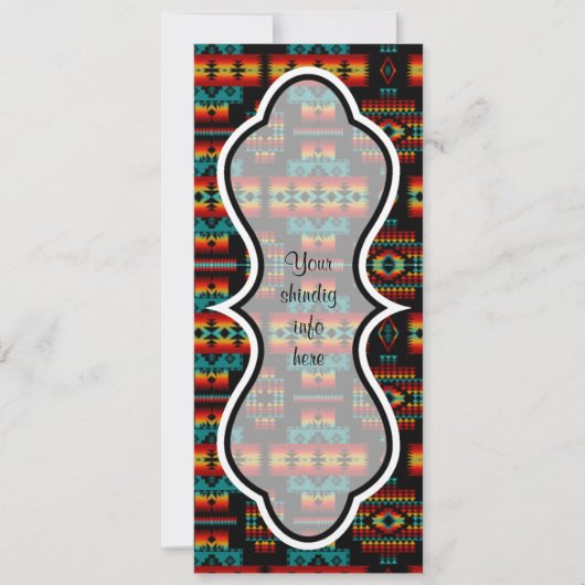 明るく赤く、黄色及び青パターン招待状 招待状 (正面)