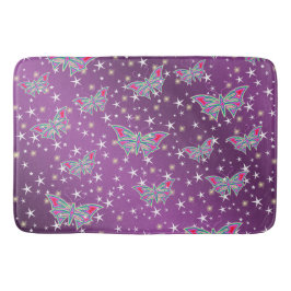 明るく輝き、蝶独占的、+パターン、 バスマット