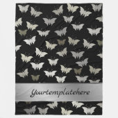 明るく輝き、蝶独占的、+パターン、 フリースブランケット (正面)