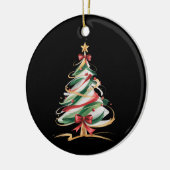 明るく輝くツリーのクリスマス ホリデー 冬 セラミックオーナメント (左)