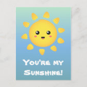 明るく輝く可愛くて幸せな太陽のまわりに ポストカード (正面)