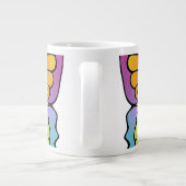 明るく輝く蝶の羽を持つカラフル人 ジャンボコーヒーマグカップ (裏面)