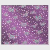 明るく輝く、蝶の独占的なパターン ラッピングペーパー (フラット)