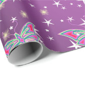 明るく輝く、蝶の独占的なパターン ラッピングペーパー (ロールコーナー)