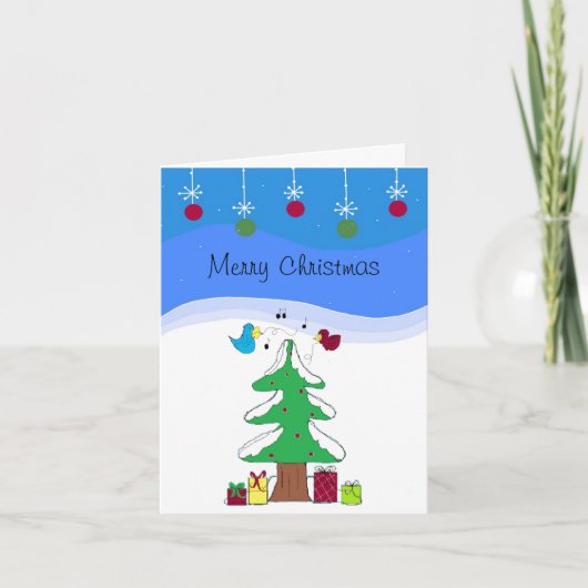 明るく陽気なクリスマスの挨拶 シーズンカード (正面)