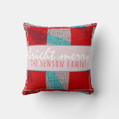 明るく陽気なクリスマスレッドニット編み物 クッション (裏面)