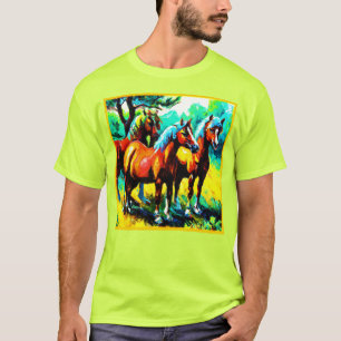 明るく陽気な馬芸。買今 Tシャツ