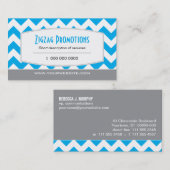 明るく青いシェブロン 名刺 (正面/裏面)