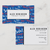 明るく青いフランス語の個人教師の名刺 名刺 (正面/裏面)