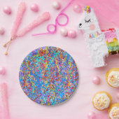 明るく青いペンキの（ばちゃばちゃ）跳ねるの抽象芸術 ペーパープレート (パーティー)