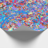 明るく青いペンキの（ばちゃばちゃ）跳ねるの抽象芸術 ラッピングペーパー (角)