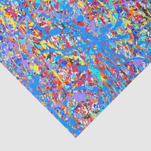 明るく青いペンキの（ばちゃばちゃ）跳ねるの抽象芸術 薄葉紙 (詳細)