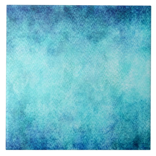 明るく青い水彩画のパーソナライズな背景 タイル (正面)