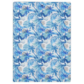 明るく青い熱帯水彩画パターン クリップボード (裏面)