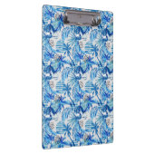 明るく青い熱帯水彩画パターン クリップボード (右)