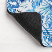 明るく青い熱帯水彩画パターン マウスパッド (コーナー)